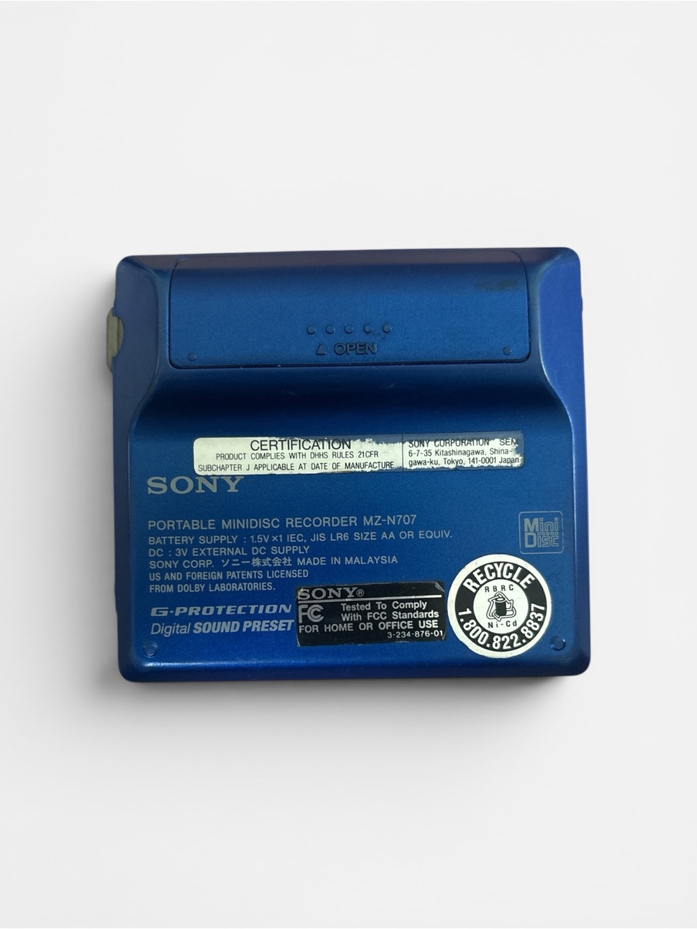 Vintage Sony Net MD Walkman MZ-N707 Blue MiniDisc Player Recorder TYPE-R MDLP - Picture 3 of 4